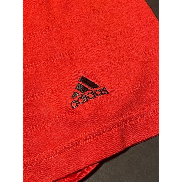 Adidas Climalite polo button up shirt mens XL short sleeve red - Picture 4 of 8